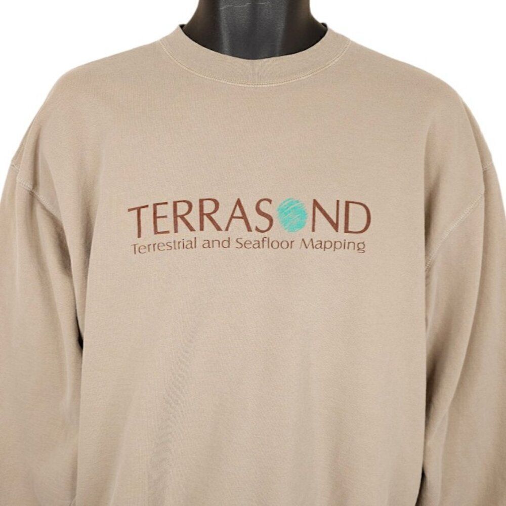 TerraSond Sweatshirt Mens Size Large Beige Terrestrial And Seafloor Mapping